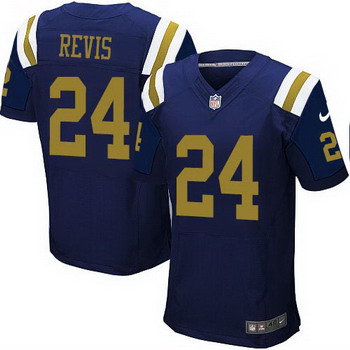 Men's New York Jets #24 Darrelle Revis Navy Blue Alternate NFL Nike Elite Jersey