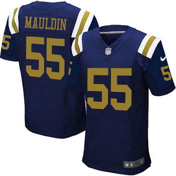 Men's New York Jets #55 Lorenzo Mauldin Navy Blue Alternate NFL Nike Elite Jersey