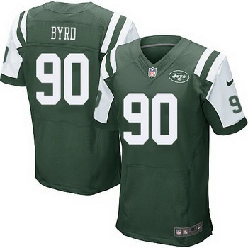 Men's New York Jets #90 Dennis Byrd Green Team Color NFL Nike Elite Jersey