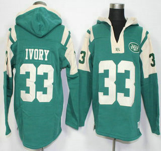 Men's New York Jets #33 Chris Ivory Green Team Color 2015 NFL Hoodie