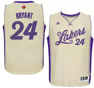 Men's Los Angeles Lakers #24 Kobe Bryant Revolution 30 Swingman 2015 Christmas Day White Jersey