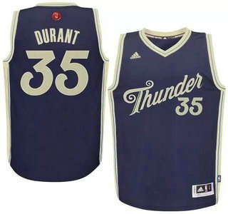 Men's Oklahoma City Thunder #35 Kevin Durant Revolution 30 Swingman 2015 Christmas Day Blue Jersey