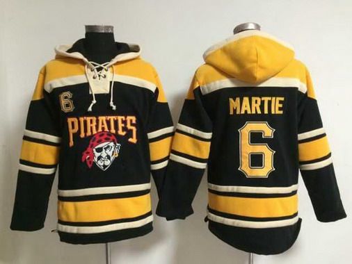 Men's Pittsburgh Pirates #6 Starling Marte Alternate Black MLB Hoodie