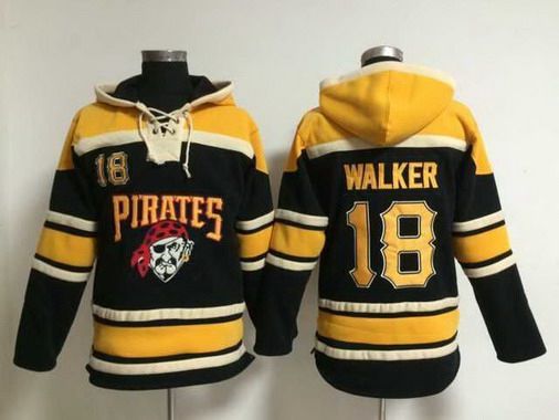 Men's Pittsburgh Pirates #18 Neil Walker Alternate Black MLB Hoodie