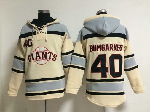 Men's San Francisco Giants #40 Madison Bumgarner Home Cream MLB Hoodie