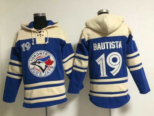 Men's Toronto Blue Jays #19 Jose Bautista Alternate Blue MLB Hoodie