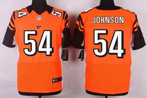 Men's Cincinnati Bengals #54 Bob Johnson Orange Retired Player NFL Nike Elite Jersey