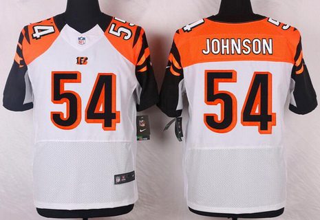 Men's Cincinnati Bengals #54 Bob Johnson White Retired Player NFL Nike Elite Jersey