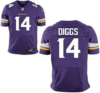 Men's Minnesota Vikings #14 Stefon Diggs Purple Team Color NFL Nike Elite Jersey