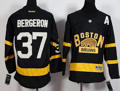 Youth Boston Bruins #37 Patrice Bergeron Reebok Black 2016 Winter Classic Premier Jersey