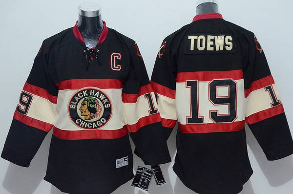 Youth Chicago Blackhawks #19 Janathan Toews Alternate Black Third NHL Reebok Jersey