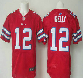 Men's Buffalo Bills #12 Jim Kelly Retired Player Red 2015 NFL Nike Elite Jersey