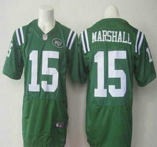 Men's New York Jets #15 Brandon Marshall Kelly Green Team Color 2015 NFL Nike Elite Jersey