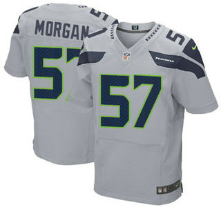 Men's Seattle Seahawks #57 Mike Morgan Gray Alternate NFL Nike Elite Jersey