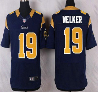 Men's St. Louis Rams #19 Wes Welker Navy Blue Team Color NFL Nike Elite Jersey