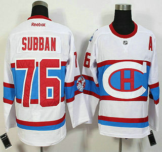 Montreal Canadiens #76 PK Subban Reebok White 2016 Winter Classic Premier Jersey