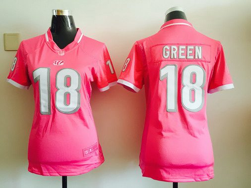 Women's Cincinnati Bengals #18 A.J. Green Pink Bubble Gum 2015 NFL Jersey