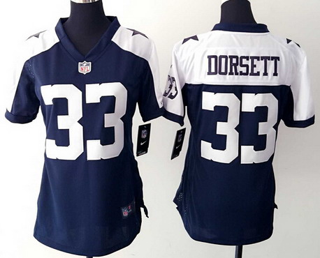 Women's Dallas Cowboys #33 Tony Dorsett Navy Blue Thanksgiving Retired Player NFL Nike Game Jersey