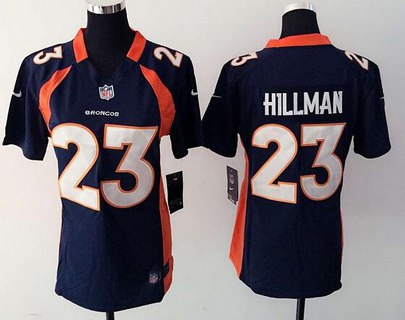 Women's Denver Broncos #23 Ronnie Hillman Navy Blue Alternate NFL Nike Game Jersey