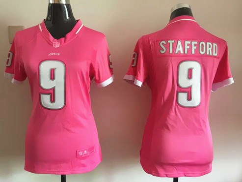 Women's Detroit Lions #9 Matthew Stafford Pink Bubble Gum 2015 NFL Jersey