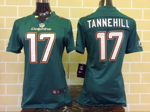 Women's Miami Dolphins #17 Ryan Tannehill Aqua Green Team Color NFL Nike Game Jersey