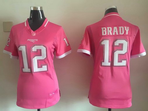 Women's New England Patriots #12 Tom Brady Pink Bubble Gum 2015 NFL Jersey