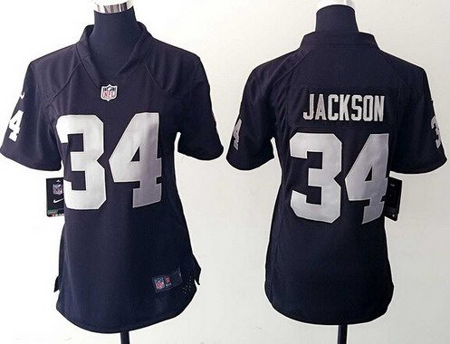 Women's Oakland Raiders #34 Bo Jackson Black Retired Player NFL Nike Game Jersey