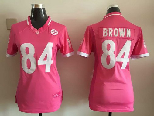 Women's Pittsburgh Steelers #84 Antonio Brown Pink Bubble Gum 2015 NFL Jersey