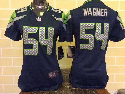 Women's Seattle Seahawks #54 Bobby Wagner Navy Blue Team Color NFL Nike Game Jersey