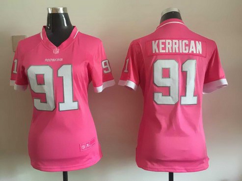 Women's Washington Redskins #91 Ryan Kerrigan Pink Bubble Gum 2015 NFL Jersey