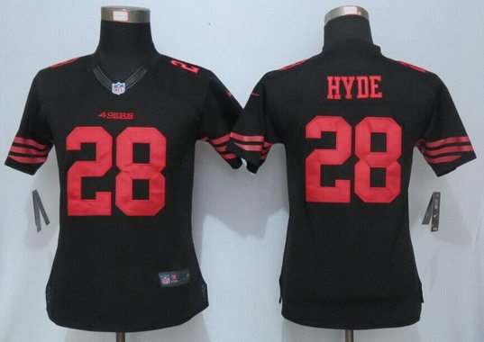 Women's San Francisco 49ers #28 Carlos Hyde Black Alternate 2015 NFL Nike Limited Jersey