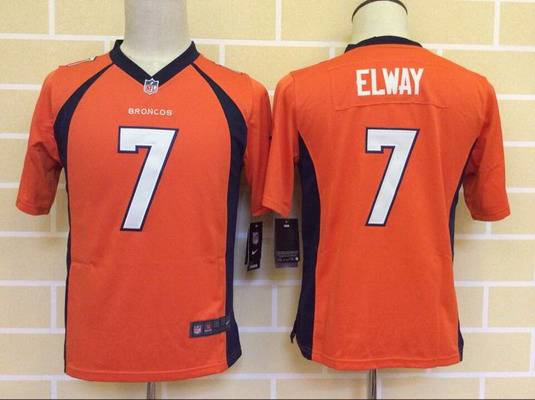 Youth Denver Broncos #7 John Elway Orange Retired Player NFL Nike Game Jersey