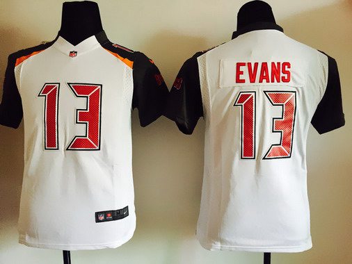 Youth Tampa Bay Buccaneers #13 Mike Evans White Road NFL Nike Game Jersey