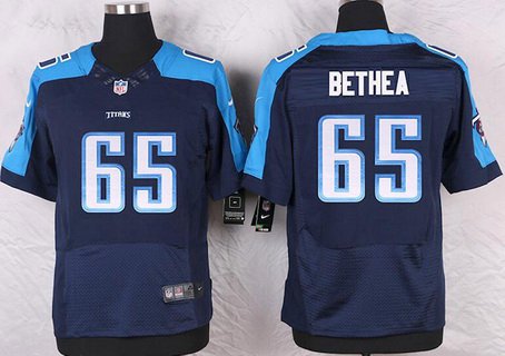 Men's Tennessee Titans #65 Elvin Bethea Navy Blue Retired Player NFL Nike Elite Jersey