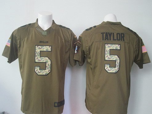 Men's Buffalo Bills #5 Tyrod Taylor Green Salute To Service 2015 NFL Nike Limited Jersey