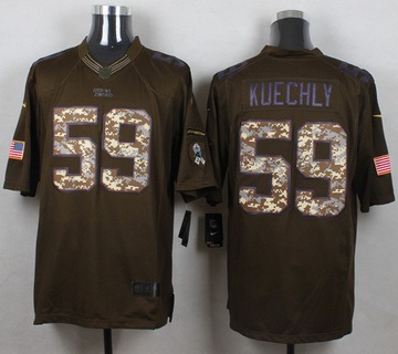 Men's Carolina Panthers #59 Luke Kuechly Green Salute To Service 2015 NFL Nike Limited Jersey