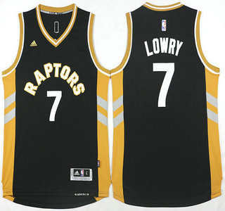 Men's Toronto Raptors #7 Kyle Lowry Revolution 30 Swingman 2015-16 Black Jersey