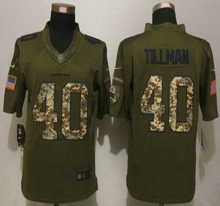 Men's Arizona Cardinals Jersey #40 Pat Tillman Green Salute to Service 2015 NFL Nike Limited Jersey