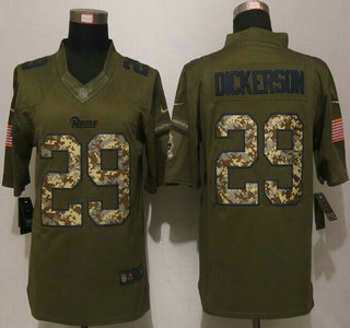 Men's St. Louis Rams #29 Eric Dickerson Green Salute to Service 2015 NFL Nike Limited Jersey