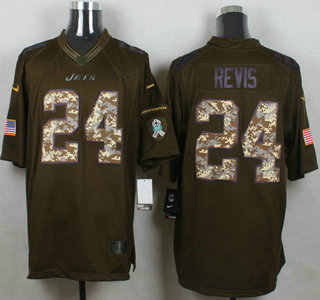 Men's New York Jets #24 Darrelle Revis Green Salute to Service 2015 NFL Nike Limited Jersey