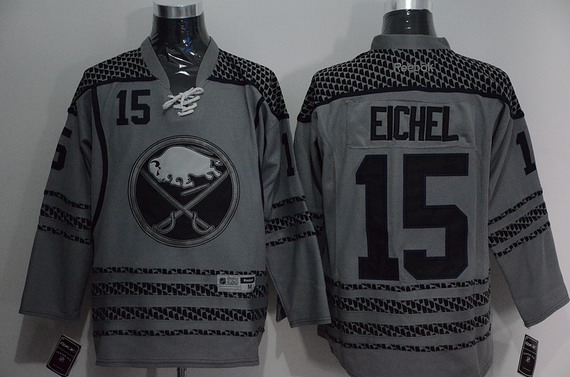 Men's Buffalo Sabres #15 Jack Eichel Charcoal Gray NHL Reebok Jersey