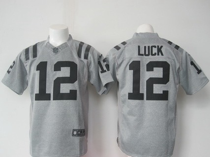 Men's Indianapolis Colts #12 Andrew Luck Nike Gray Gridiron 2015 NFL Gray Limited Jersey