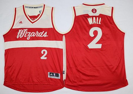 Men's Washington Wizards #2 John Wall Revolution 30 Swingman 2015 Christmas Day Red Jersey