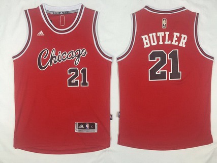 Men's Chicago Bulls #21 Jimmy Butler Revolution 30 Swingman 2015-16 Retro Red Jersey