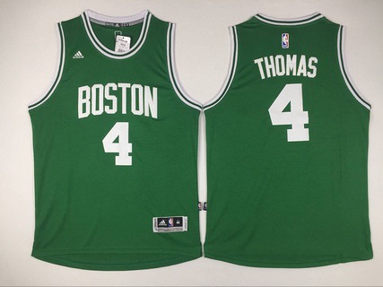 Men's Boston Celtics #4 Isaiah Thomas Revolution 30 Swingman New Green Jersey