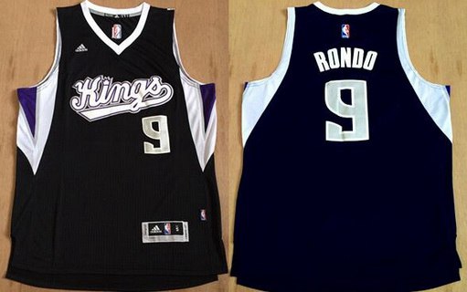 Men's Sacramento Kings #9 Rajon Rondo Revolution 30 Swingman New Black Jersey