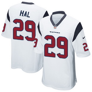 Men's Houston Texans #29 Andre Hal White Road NFL Nike Elite Jersey