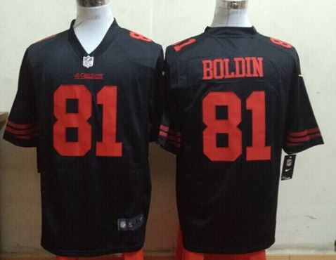 Men's San Francisco 49ers #81 Anquan Boldin Black Alternate 2015 NFL Nike Game Jersey