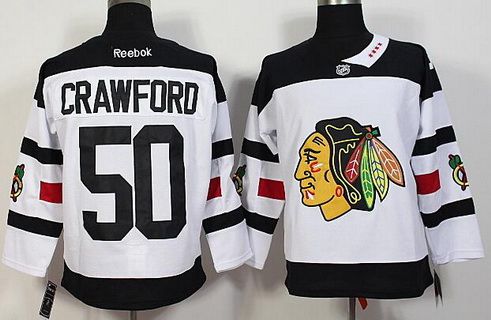 Men's Chicago Blackhawks #50 Corey Crawford Reebok White 2016 Stadium Series Premier Jersey