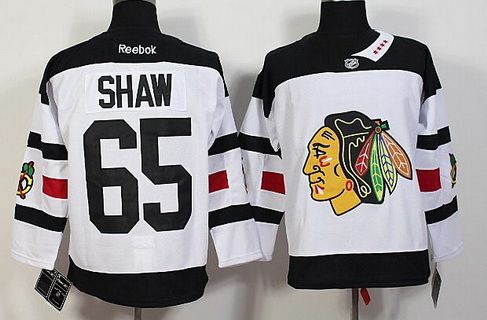 Men's Chicago Blackhawks #65 Andrew Shaw Reebok White 2016 Stadium Series Premier Jersey